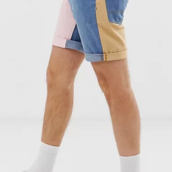 ASOS Color Block Denim Shorts - Picture 2 of 4